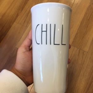 Rae Dunn CHILL Travel Coffee Tea Mug Artisan NWT